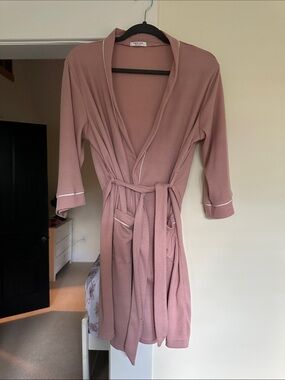Waffle Knit Robe - Dusty Rose